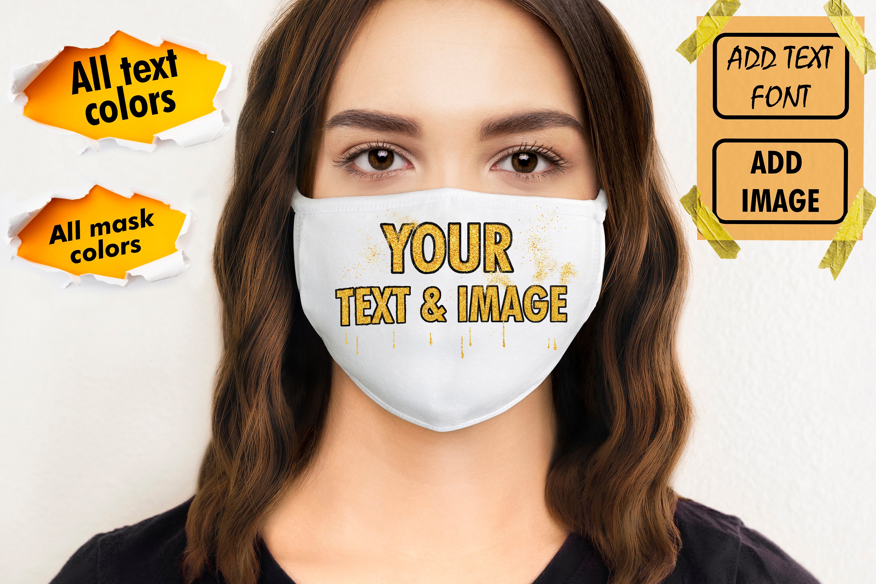 Custom Text Face Mask Custom Face Mask Personalized Mask Etsy