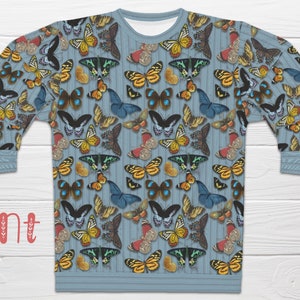 Butterfly Sweatshirt, Vintage Butterflies Sweatshirt, Crewneck Sweatshirt, Cute Sweatshirt, Insect Sweatshirt, Botanic Sweatshirt, Unisex