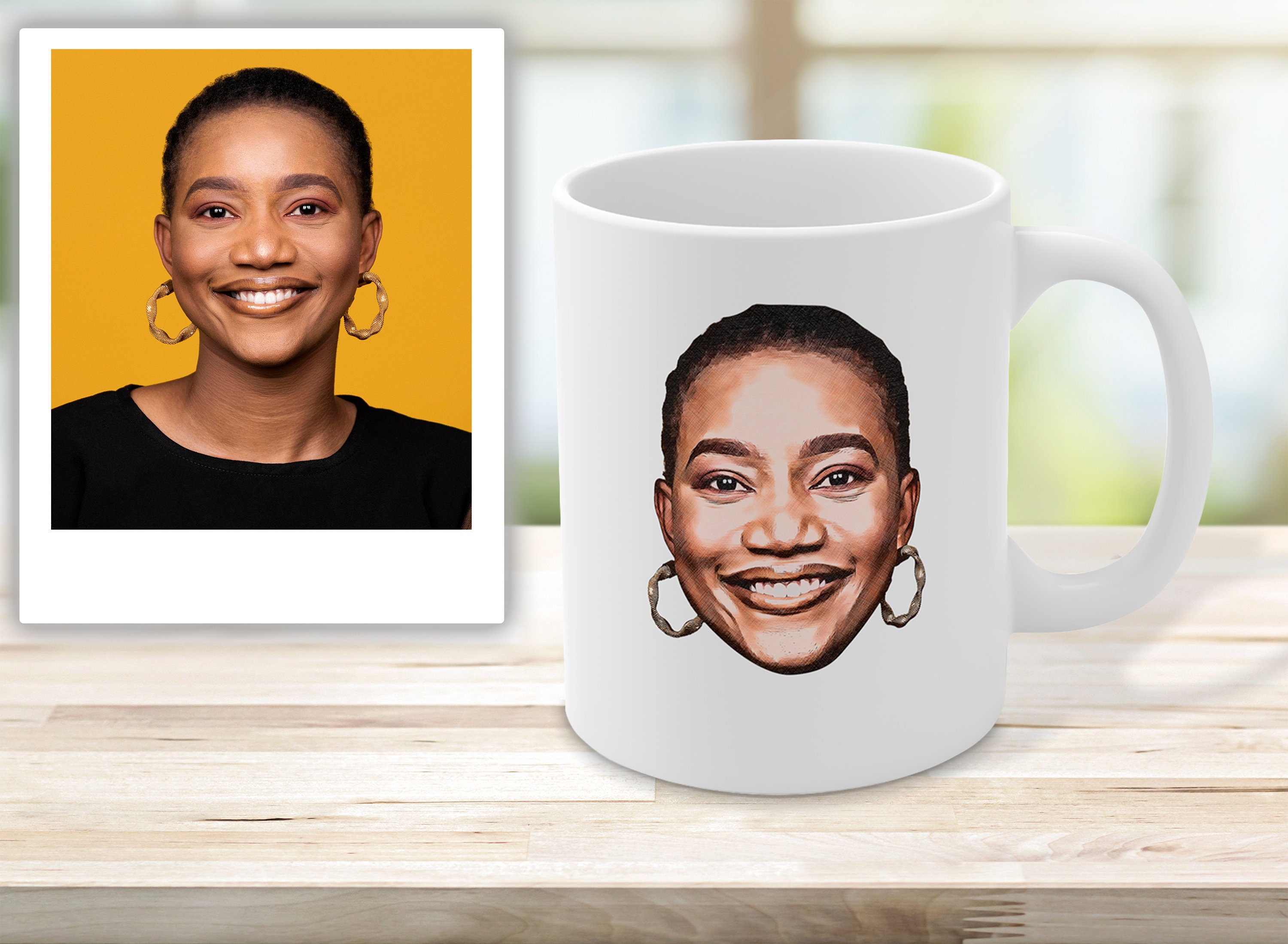 Custom Face Photo Mug: Personalized Ceramic Coffee Cup, Birthday Gift ...