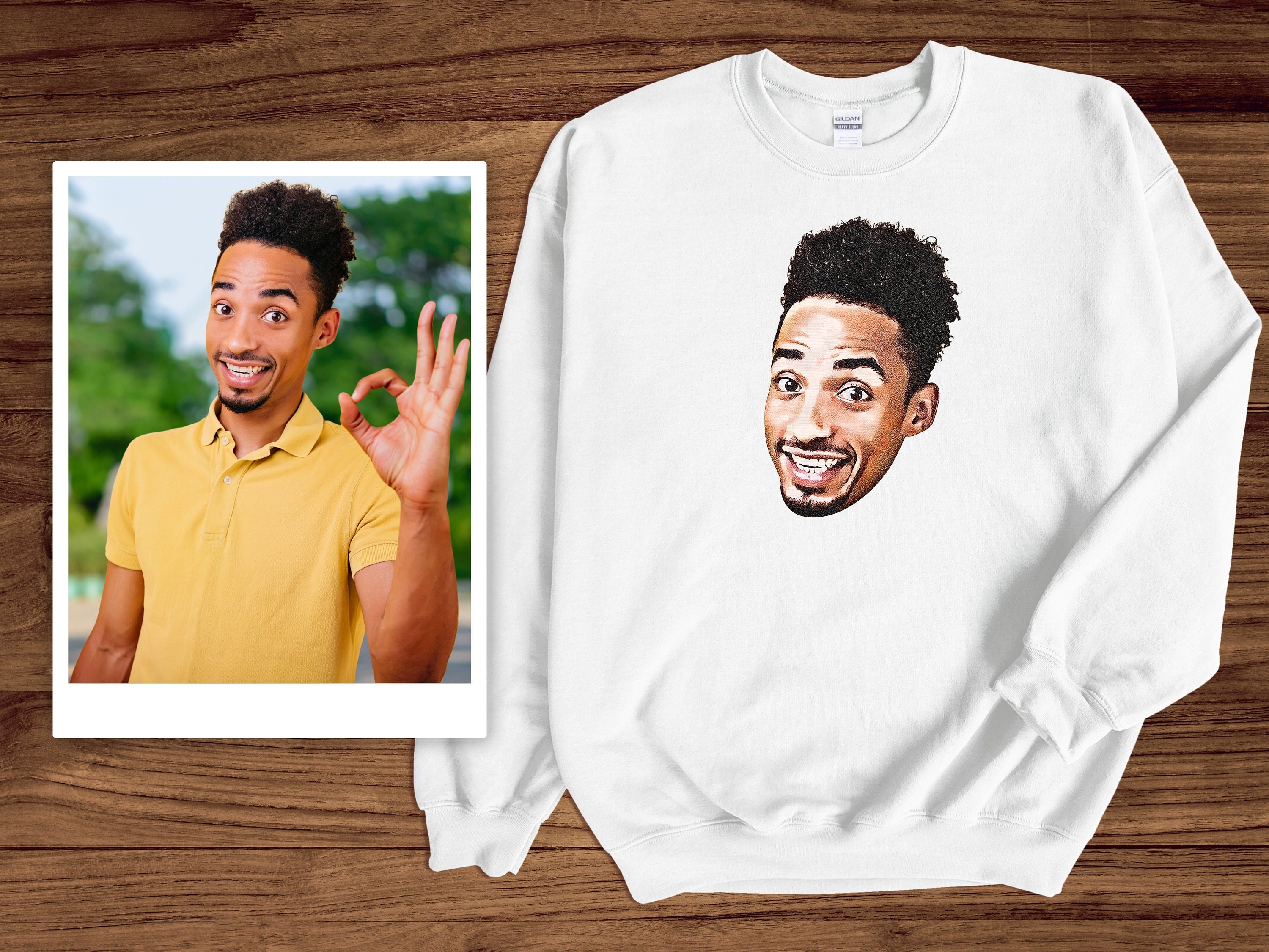 custom face sweatshirt