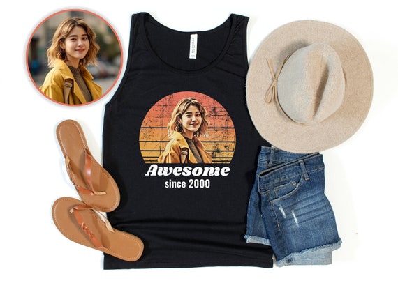 Custom Photo Tank Top, Custom Tshirt, Vintage Tank Top, Unisex Tank Top, Personalized Gift, Bachelorette Top, Birthday Top, Face Photo