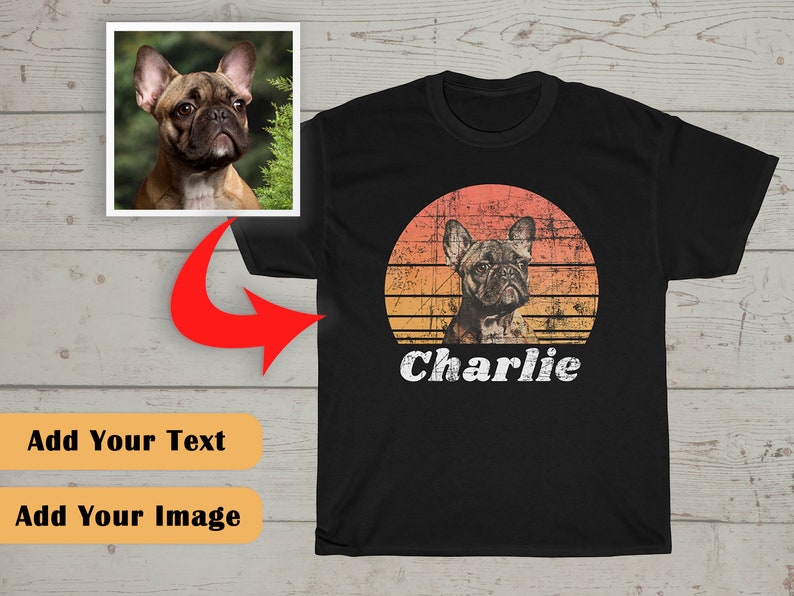 Custom Dog Vintage Shirt, Custom Pet Shirt, Dog Lover Gift, Dog Lover T-Shirt, Personalized Shirts, Dog Owner Shirt, Dog Photo Shirt, S-5XL 