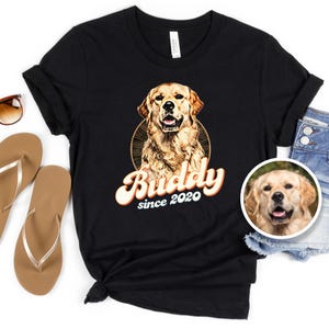 Custom Pet Photo T-Shirt: Vintage Style Dog Mom Gift