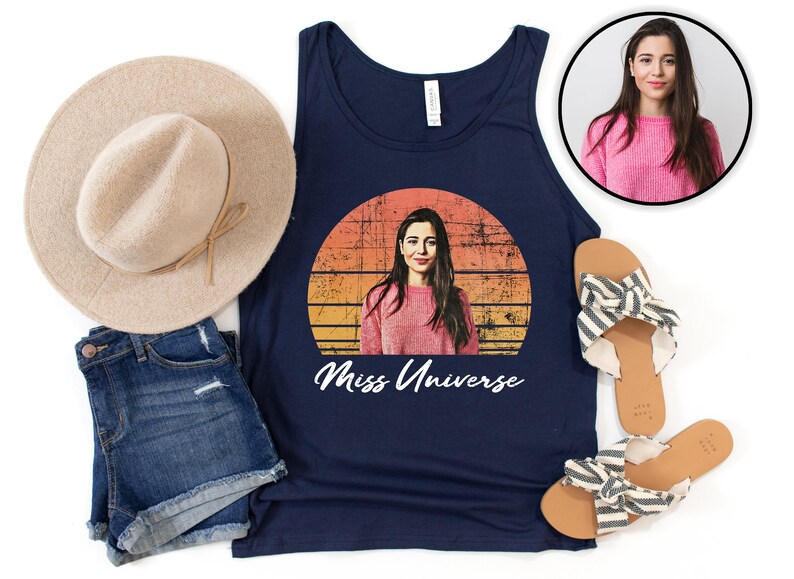 Personalizowany top ze zdjęciem, personalizowany T-shirt, vintage'owy top, unisexowy top, spersonalizowany prezent, top na wieczór panieński, top urodzinowy, zdjęcie twarzy zdjęcie 6