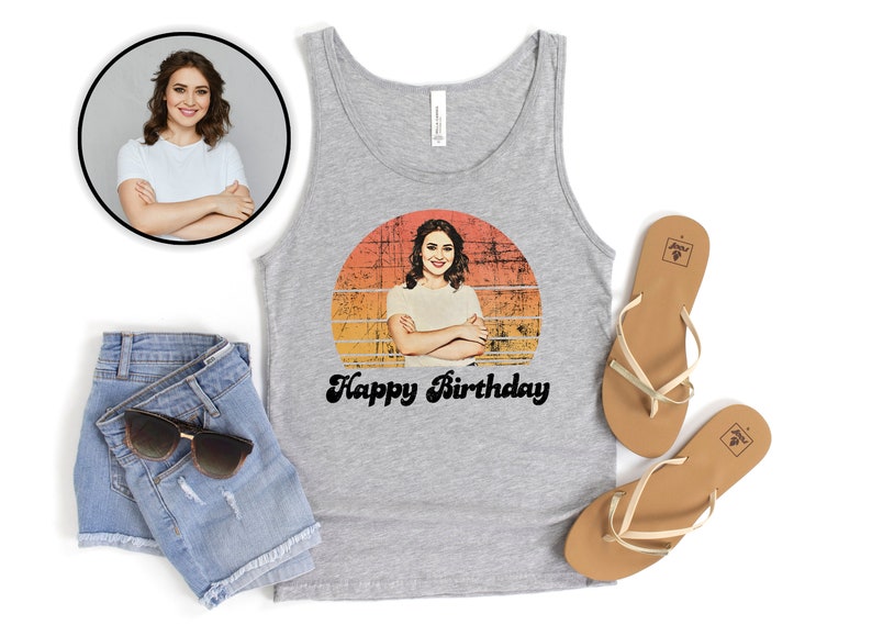 Personalizowany top ze zdjęciem, personalizowany T-shirt, vintage'owy top, unisexowy top, spersonalizowany prezent, top na wieczór panieński, top urodzinowy, zdjęcie twarzy zdjęcie 3