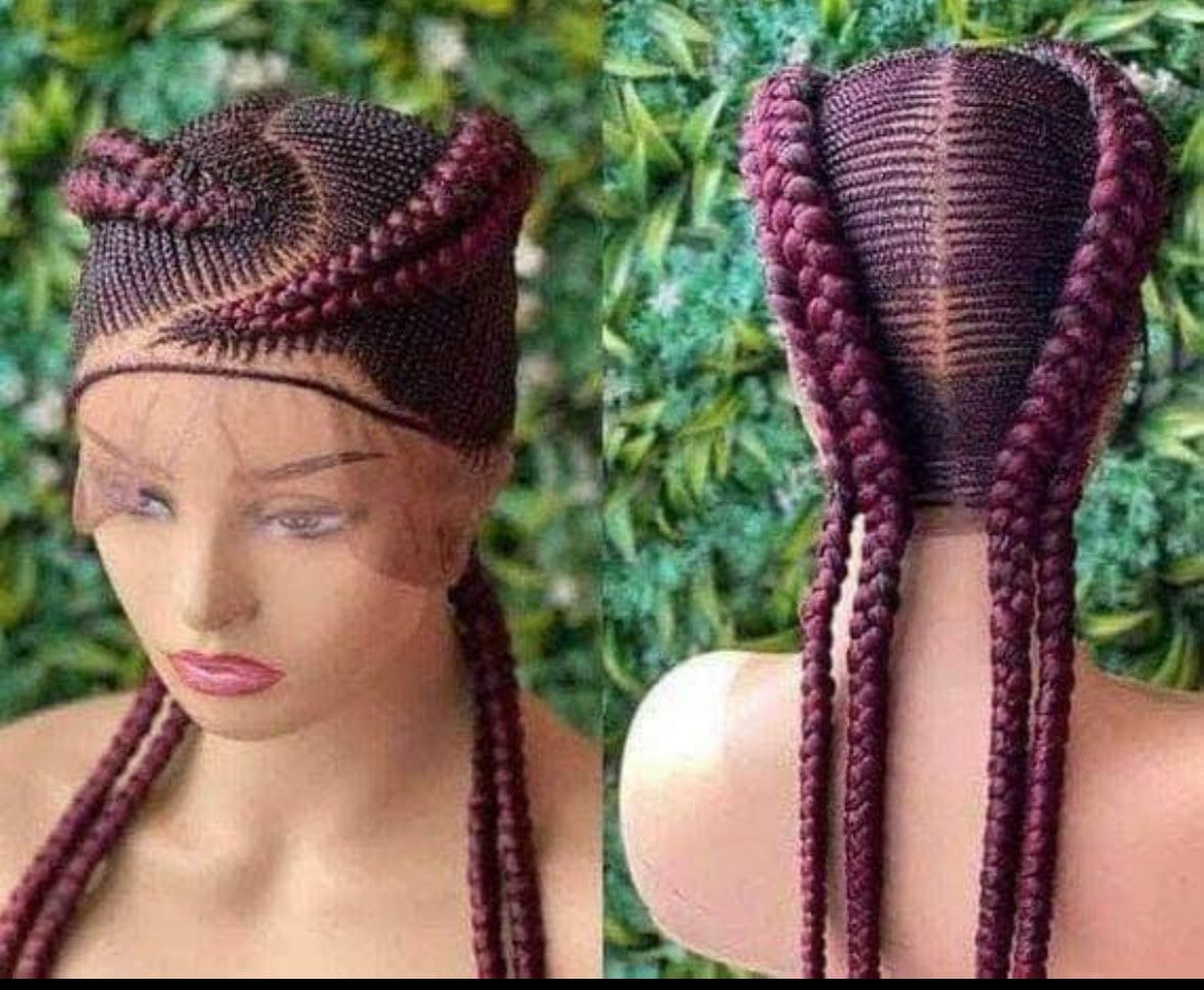 African Smoke braids wigs for black women, Full lace wigs, braided wig,Ghana braids, Cornrows, lemonade twist, black women braids, afrobraid