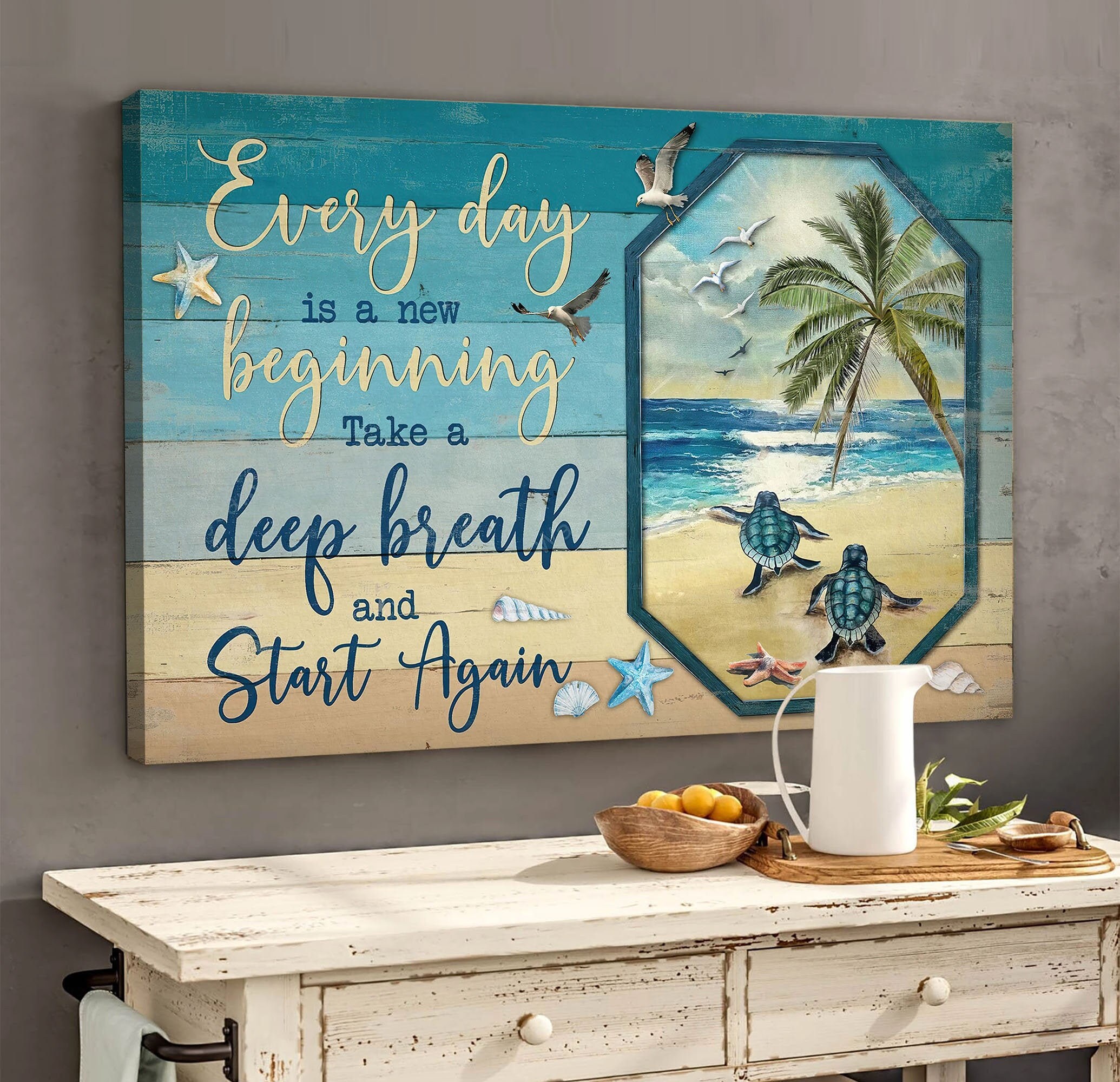 Motivational Wall Art Everyday Is A New Beginning Poster Etsy