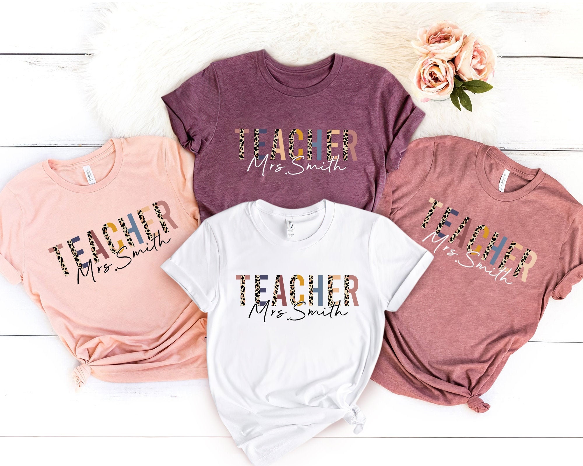Personalized Teacher Name Shirt Teacher Back To School Shirt Etsy