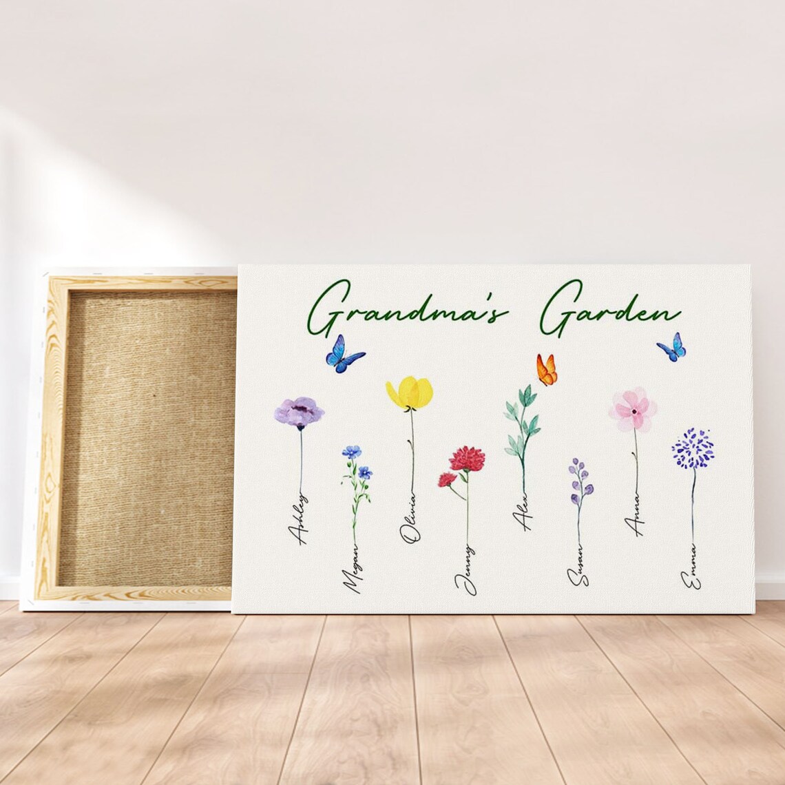 Personalized Grandma's Garden Wall Art Flower Garden Wall Etsy