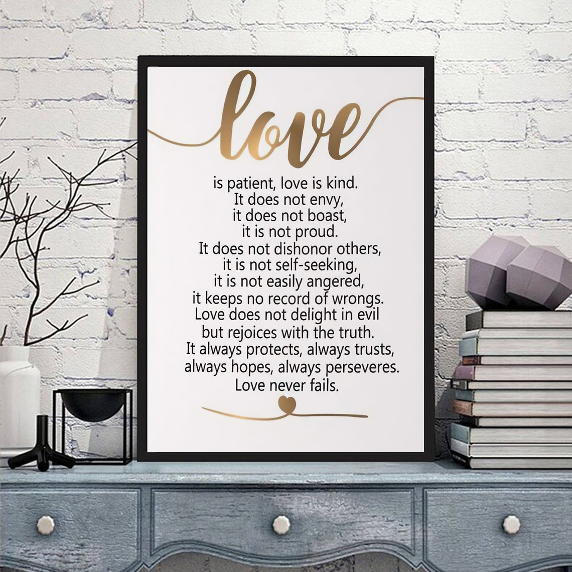Inspirational Love Wall Art Love Is Patient Love Is Kind Wall Etsy