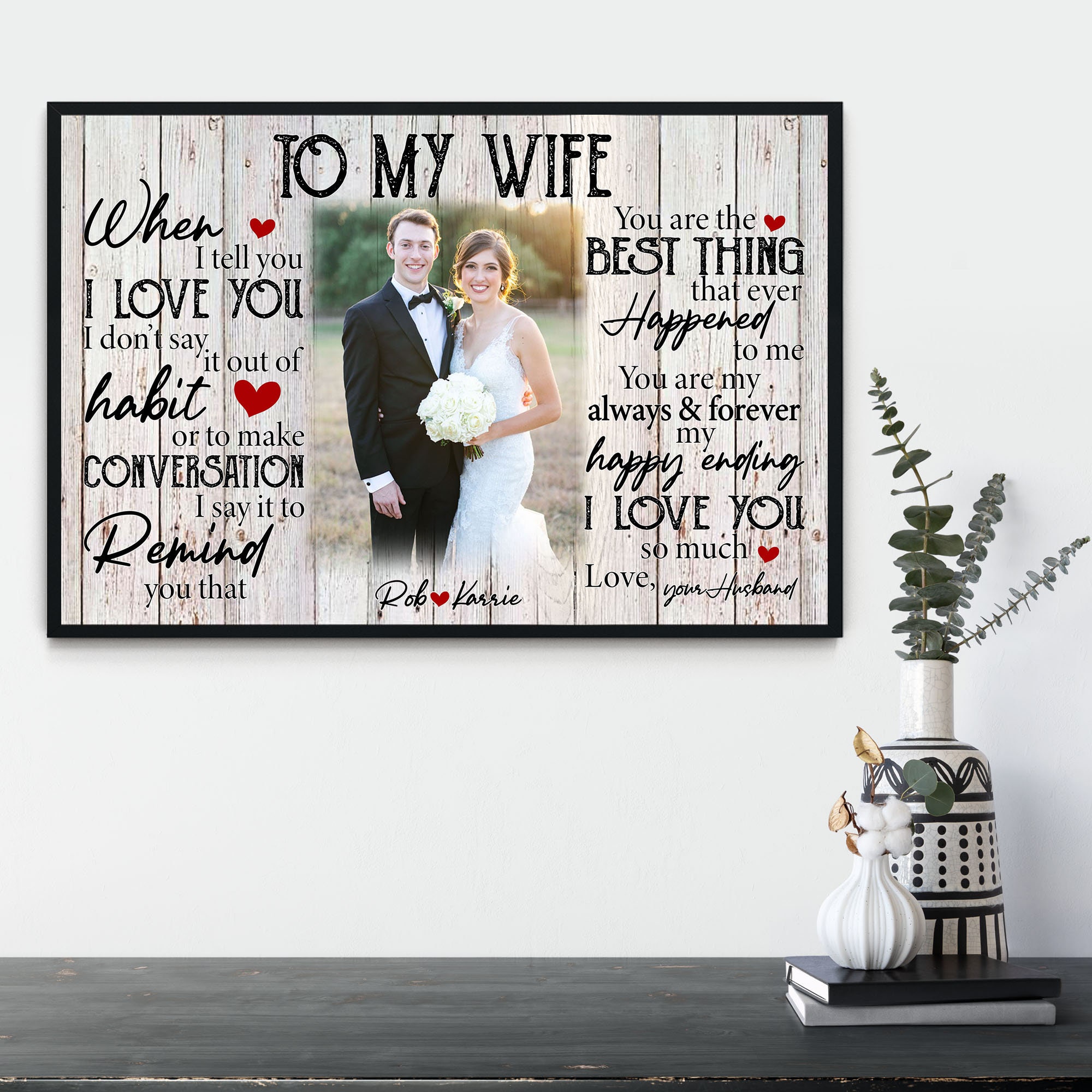 Personalized To My Wife Canvas To My Wife Poster Wife Wall Etsy