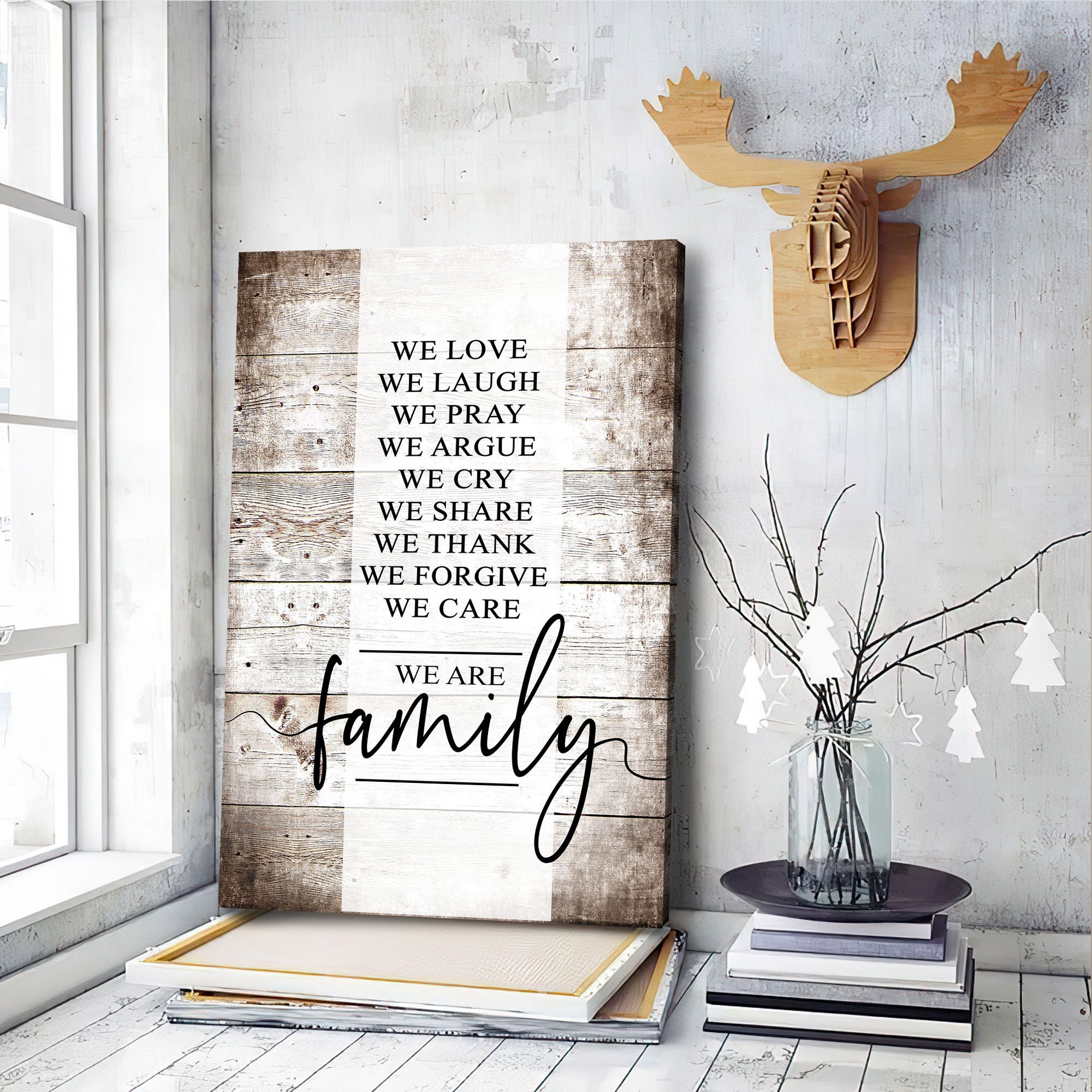 We Are Family Wandkunst christliche Familie Wanddekoration | Etsy