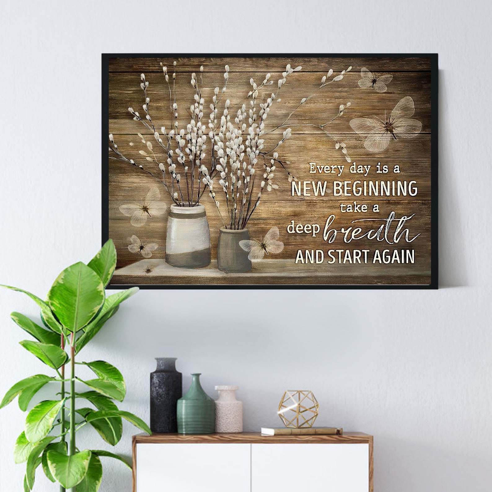 Motivational Wall Art Everyday Is A New Beginning Poster Etsy