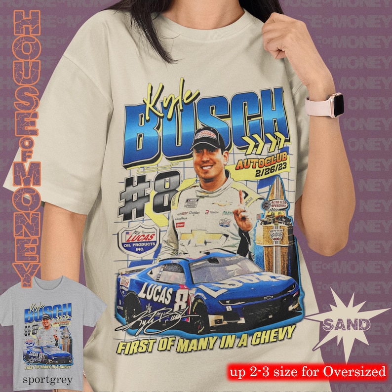 カイル・ブッシュ NASCAR Tシャツ：レーシングファンへのギフトTシャツ 画像 4