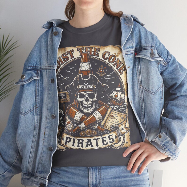 Koszulka z grafiką Vintage Hoist The Cone Pirates Skull, styl bootleg z lat 90., oversize'owa czarna odzież uliczna zdjęcie 14