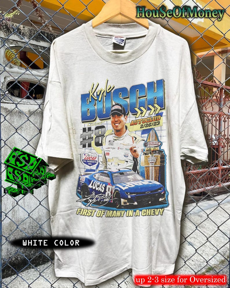 カイル・ブッシュ NASCAR Tシャツ：レーシングファンへのギフトTシャツ 画像 2