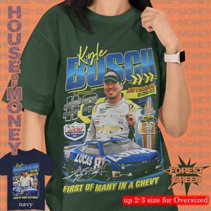 カイル・ブッシュ NASCAR Tシャツ：レーシングファンへのギフトTシャツ 画像 9