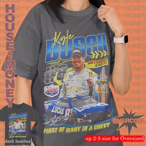 カイル・ブッシュ NASCAR Tシャツ：レーシングファンへのギフトTシャツ 画像 8