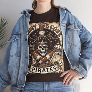 Koszulka z grafiką Vintage Hoist The Cone Pirates Skull, styl bootleg z lat 90., oversize'owa czarna odzież uliczna zdjęcie 11