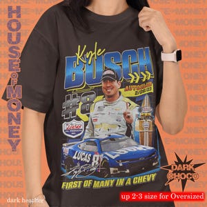 カイル・ブッシュ NASCAR Tシャツ：レーシングファンへのギフトTシャツ 画像 7