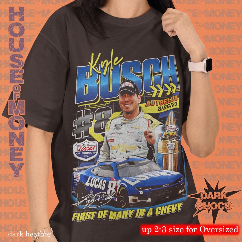 カイル・ブッシュ NASCAR Tシャツ：レーシングファンへのギフトTシャツ 画像 7