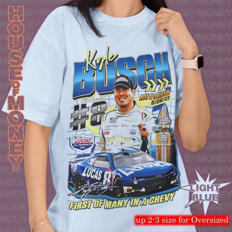 カイル・ブッシュ NASCAR Tシャツ：レーシングファンへのギフトTシャツ 画像 6