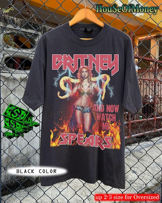 Britney Spears Snake Graphic Tee: Retro Metal Band Style