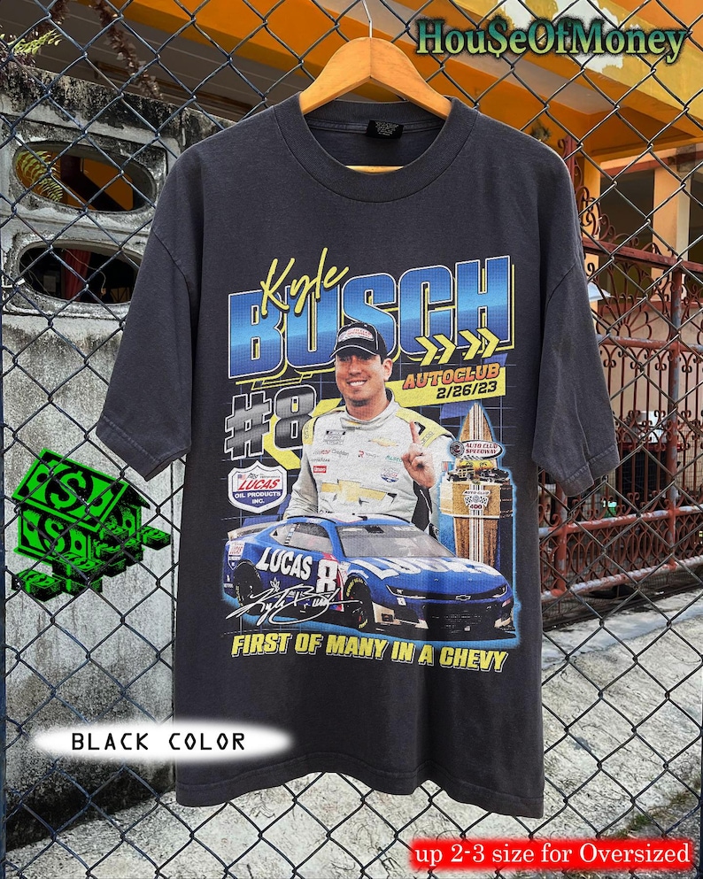 カイル・ブッシュ NASCAR Tシャツ：レーシングファンへのギフトTシャツ 画像 1