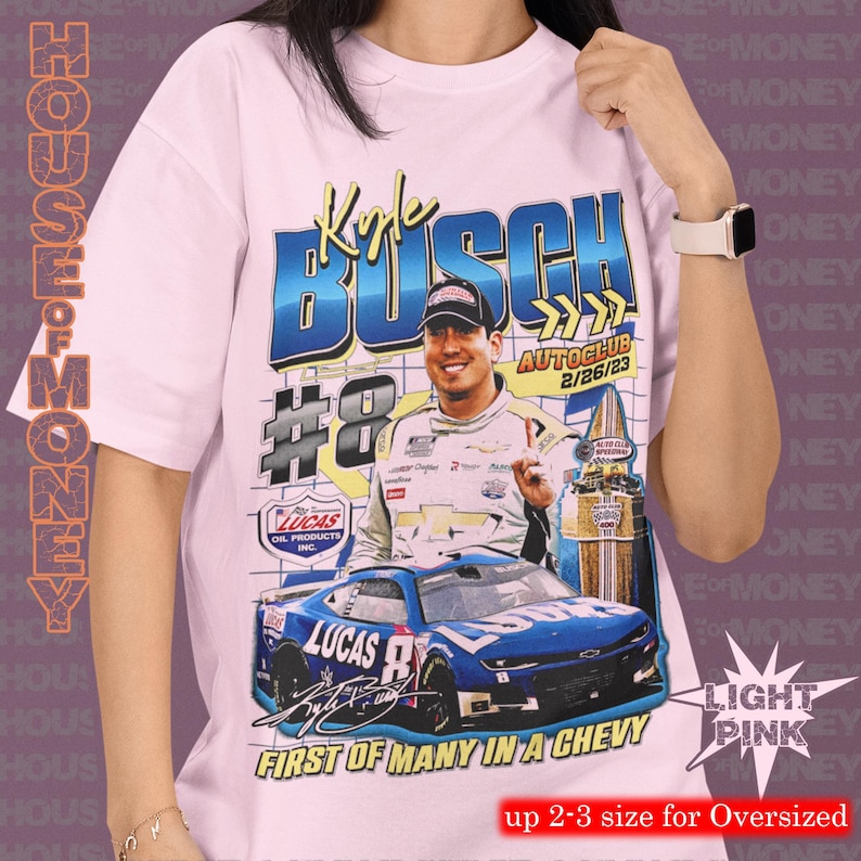 カイル・ブッシュ NASCAR Tシャツ：レーシングファンへのギフトTシャツ 画像 5
