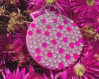 Blinged Compact Mirror: Rhinestone Glitter Travel Mirror