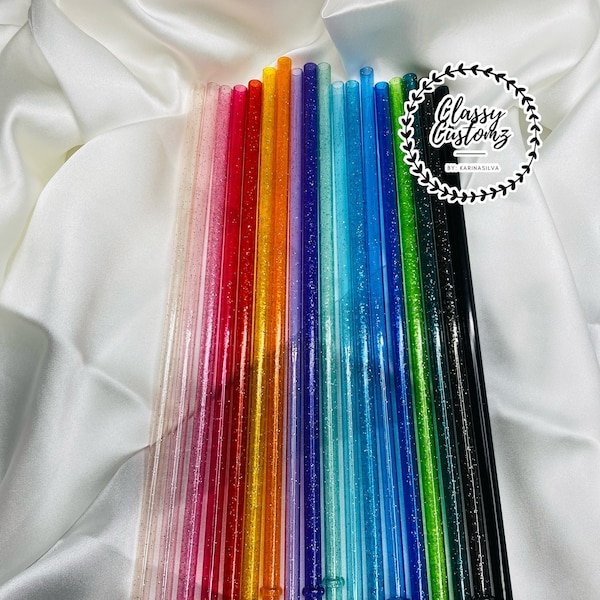 Glitter reusable straws | acrylic reusable straws