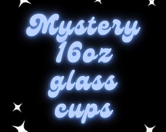 Mystery 16oz Glass Can Cup with Bamboo Lid & Straw