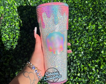 Rainbow Sherbet Rhinetones Tumbler | Read Description