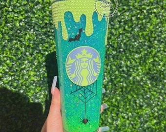 Spooky Alien Drip Snow Globe Tumbler - Halloween 24oz Acrylic Cup