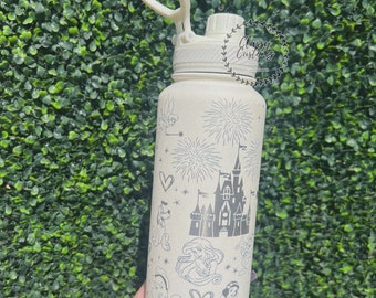 Castle & Princess engraved 34oz insulated tumbler | Read Desccription