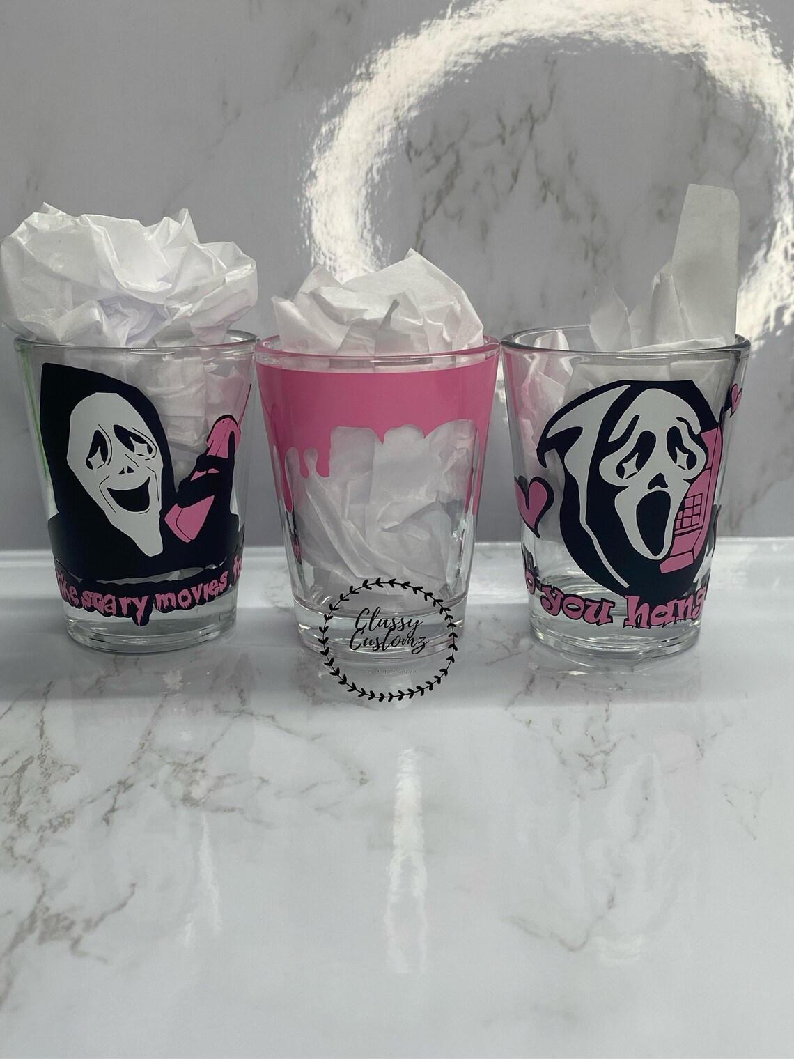 Ghost Shot Glasses 3 Set of Glasses Personalized Shot Etsy