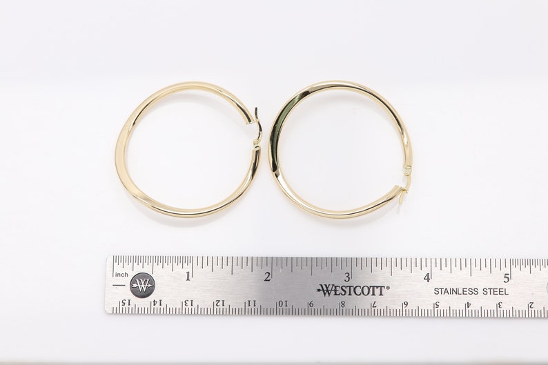 Real 14k Italian Gold Hoop Earrings 1.75' Inch Swirl Design 1.75 Inch ...