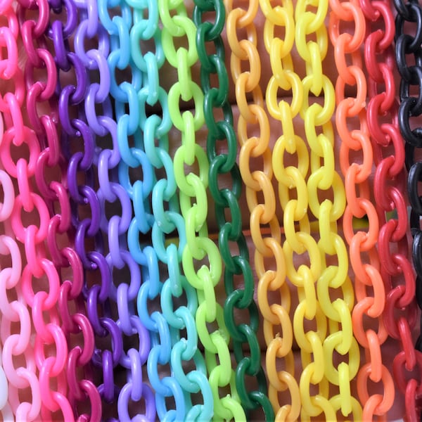 FERMETURE !! Petites chaînes en plastique, chaîne en plastique colorée, choix de couleurs