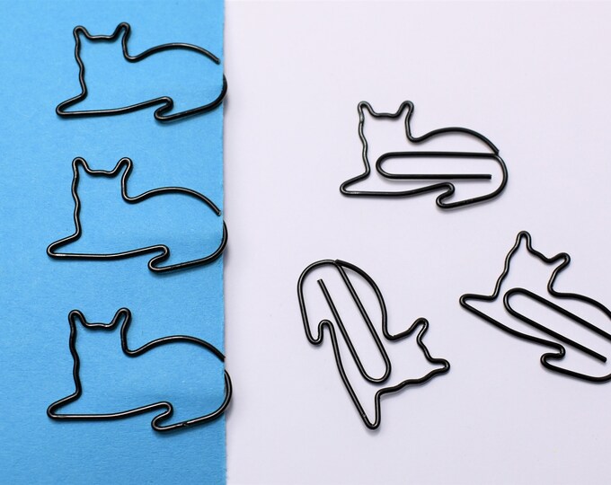 Midori Sitting Cat Paper Clips Etsy