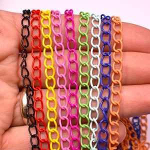 CLOSING DOWN!!  REDUCED!! 1m metal chain in a choice of colour, spray painted iron chain, colourful chain