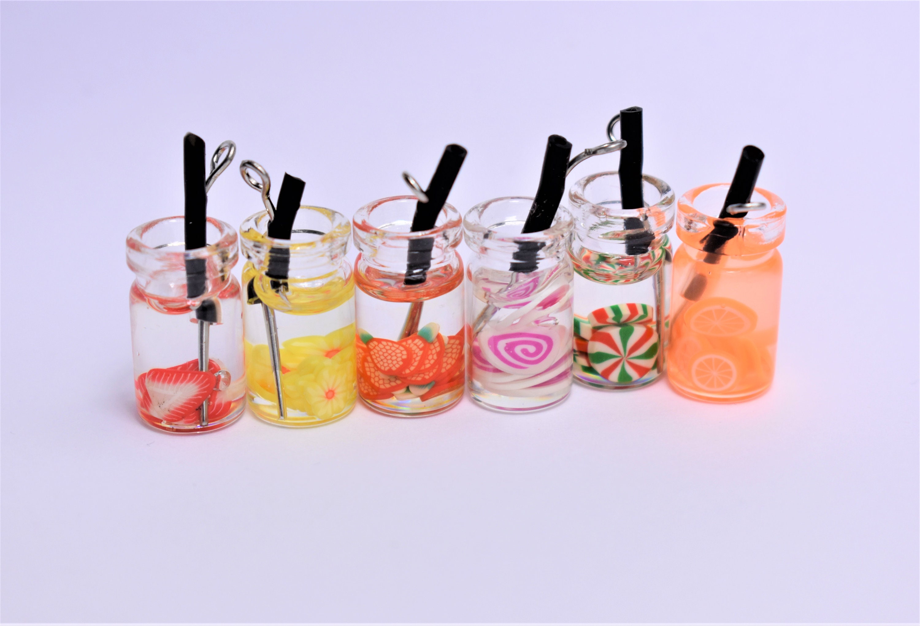 Drink Charms Fruit Charms fun fruit pendant resin and Etsy