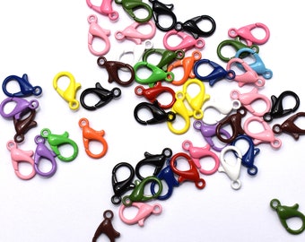 CLOSING DOWN!! 10/30 Coloured Lobster clasps, spray painted metal clasps in a choice of colours