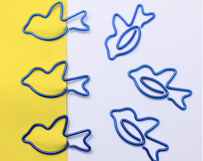 6 Lovely Bird Paper Clips Etsy