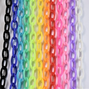 CLOSING DOWN!! Colourful plastic chain, acrylic chain with oval links