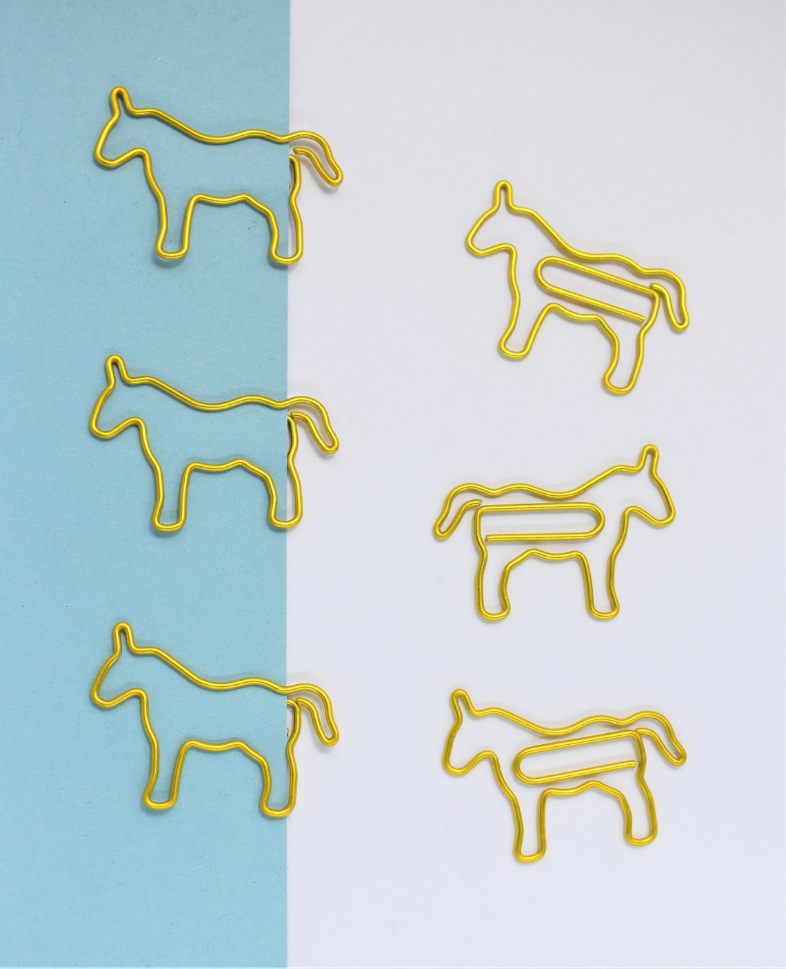 6 Horse paperclips gold coloured paper clips horse Etsy