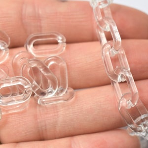 100 clear acrylic links, transparent chain link