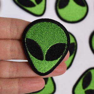 CLOSING DOWN!! Alien face clothing patch, iron on sew on patch, alien applique