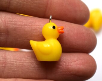 CLOSING DOWN!! 20 Duck charms, resin yellow duck earring charms or pendants