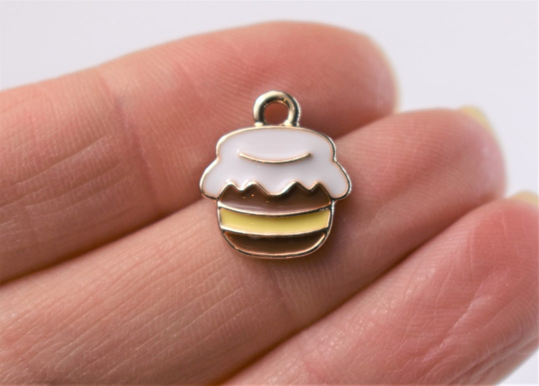 10 Enamel Honey Pot Charms, Jam Jar Charms or Pendants Etsy