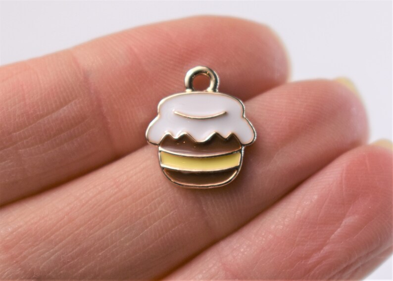 jam jar charms or pendants Enamel honey pot charms